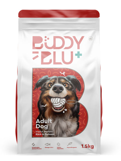Buddy & Blu Adult Dog hypoallergenic kibble insect and salmon