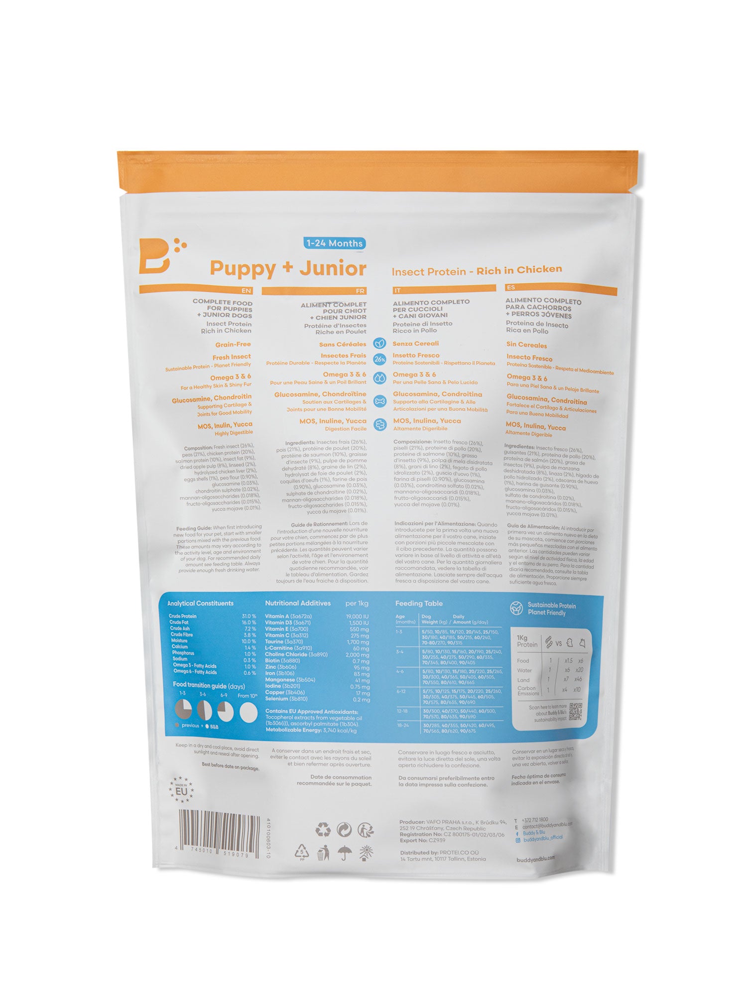 Buddy & Blu Puppy insect protein chicken kibble